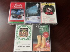 Country Christmas Cassette Lot 5 Nashville Lawrence Welk Holiday