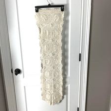 Vintage Hand Crafted Crochet Table Runner Cloth Doily - Rectangle 78  x60  