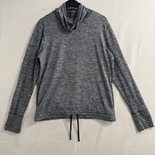 Nike Dri Fit Womens Medium Funnel Neck Long Sleeve Pullover Gray Black