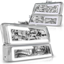 4PCS LED DRL Headlight Lamps Compatible with Chevy Silverado Avalanche 1500 2500