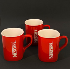 Set 3 Tazze Nescafé Rosse Classiche - Mug in Ceramica Vintage Collezione tris