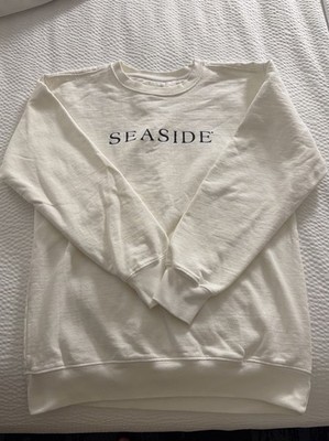 Seaside Florida Sweatshirt Mens Small White Fleece Crewneck Comfort Colors