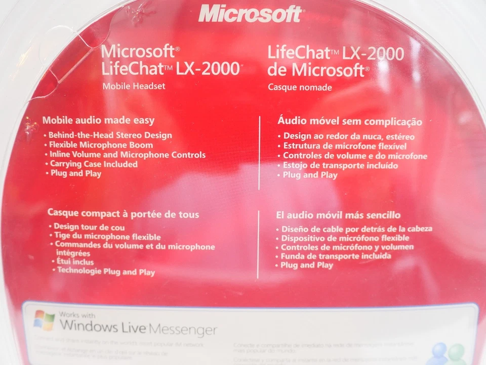 Microsoft LifeChat LX-2000 Mobile Headset Foldable Microphone PC/MAC NIB - Image 4 of 4