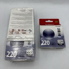 5 Pack Canon 220 PGBK Pixma Black Ink Cartridge Genuine SEALED NEW
