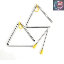 Musical Triangle Instrument Set – 2 Pack 5 Inch Hand Percussion with Strikers