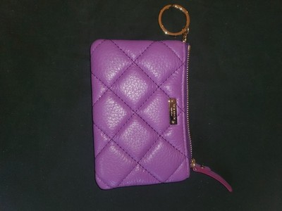 Kate Spade New York Quilted Zipper Wallet with Key Ring - Purple