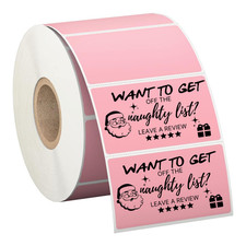 Christmas Funny Review Cute Packaging Label stickers 100 ct 2.25"x1.25"
