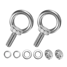 2-Sets Stainless Eyebolt M10x26mm Shoulder Lifting Eye Bolt with Nuts Washers