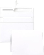White Blank Greeting Cards with Envelopes 5 x 7 Heavyweight Folded White Cardsto