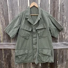 Vintage Ripstop Vietnam Slant Pocket Short Sleeve Jungle Shirt 70s Military XL