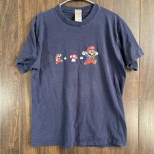 VTG Nintendo Super Mario Bros - Mario  Mushroom  Big Mario T Shirt Large Rare