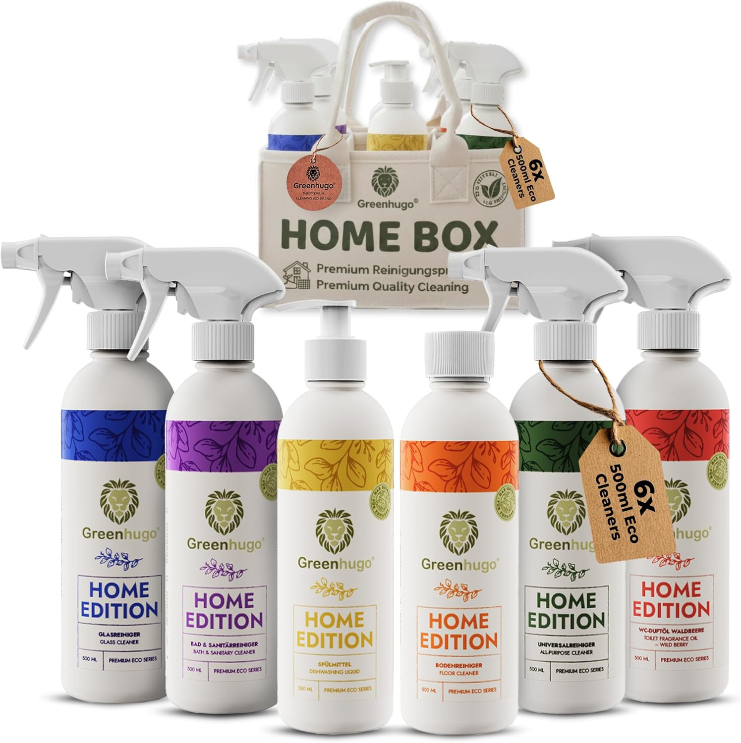 Kit Pulizia Casa Completo Home Box | 6 Detergenti Vegani Sostenibili