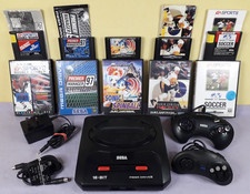 Sega Mega Drive console 2 controllers & games bundle full set up Sonic Spinball