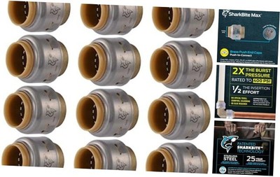  Max 1/2 Inch Push Cap, Pack of 12, Push to 1/2 in., 12 Pack SharkBite Max