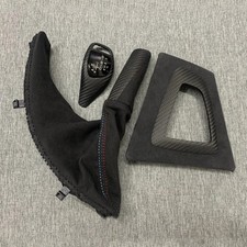 3pcs For Bmw F30 F31 F34 Carbon Fiber Alcantara Interior Trim Cover Black Lhd