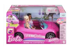 NEW Hot Wheels Remote Control Barbie Convertible Car with 2 Dolls