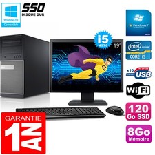 PC Tour DELL 9020 Core I5-4570 Ram 8Go Disque 120 Go SSD Wifi W7 Ecran 19