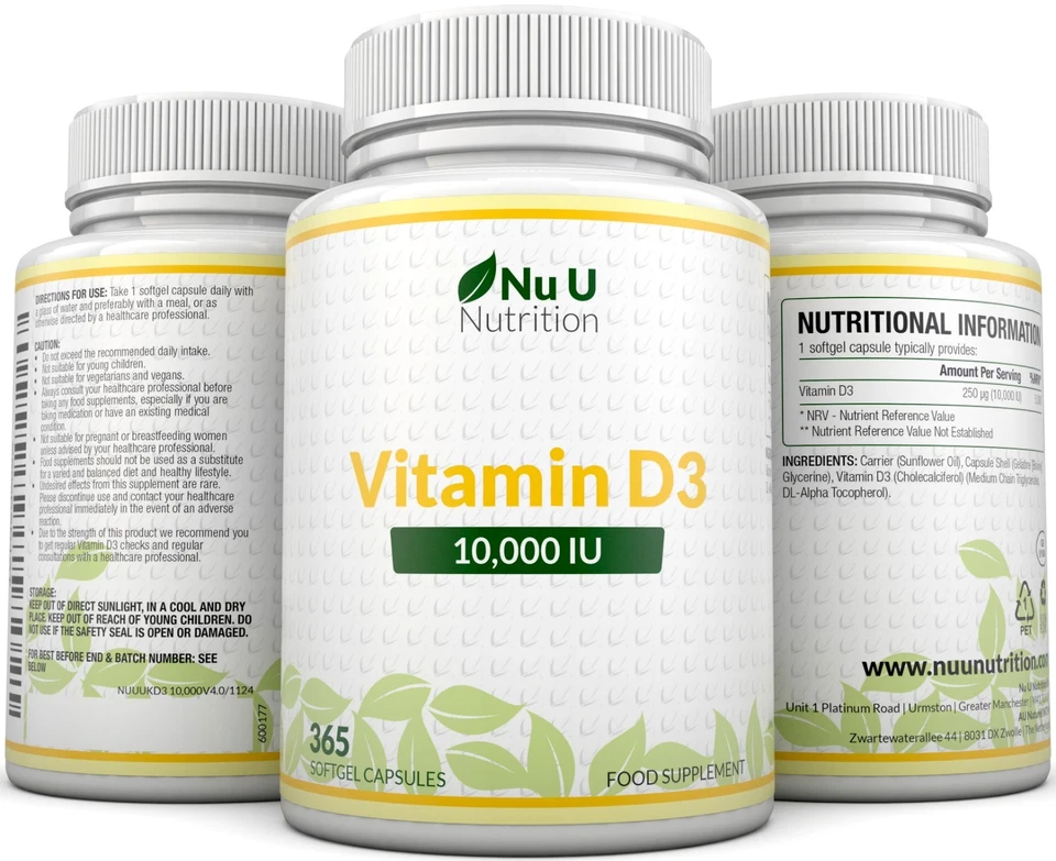 Vitamin D3 10000iu High Strength 365 Soft Gel capsules Vitamin D 10,000iu Vit d3 - Image 4 of 4