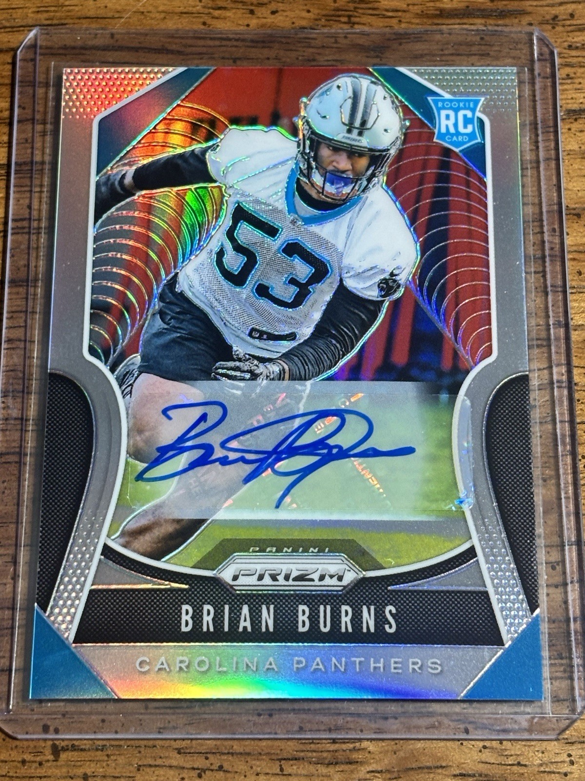 2019 Panini Prizm Brian Burns #318 Silver Prizm Holo Autographs Rookie Auto SP