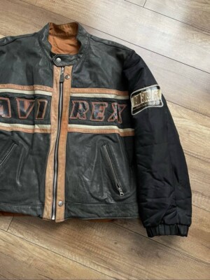 ジャケット・アウター avirex 90s A-2 real leather bomber jkt Vintage 90s Avirex King Casino Black Leather Bomber Jacket