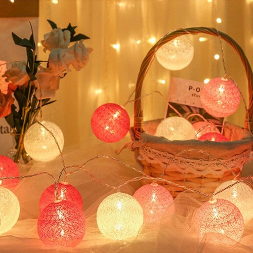 3m 20LED Cotton Ball String Lights Christmas Fairy Tale Lamp Wedding Party Decor - Picture 4 of 41