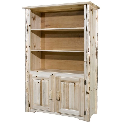 Rustic Log Bookcase Amish Made Furniture Solid Pine Book Shelf Lodge Cabin - Picture 2 of 5
