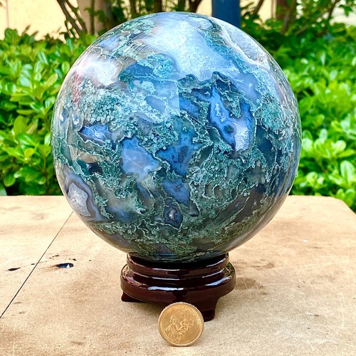11.92LB Natural Water Grass Agate Ball Quartz Crystal Ball Healing - 第 1/14 張圖片