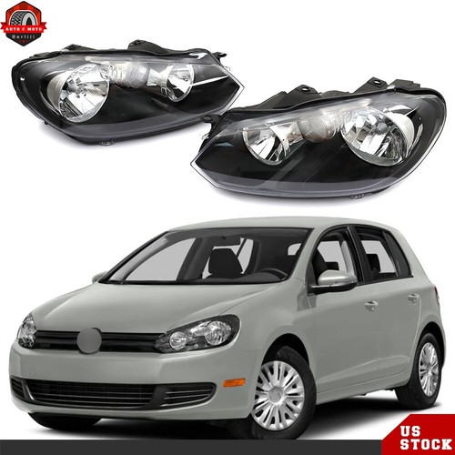 Headlights Pair For 2010-13 14 Volkswagen GTI Golf Jetta Sportwagen(MK6) Halogen - 第 1/7 張圖片