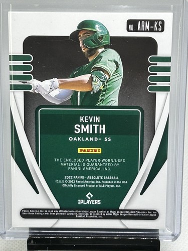2022 Panini Absolute Rookie Materials-KEVIN SMITH-#'d /299- RC -Oakland A's - Picture 2 of 2