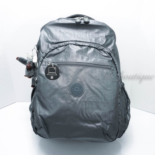 Nuevo con etiquetas mochila computadora portátil Kipling BP4371 Seúl XL  Viaje Cartera Gris Acero Metálico | eBay