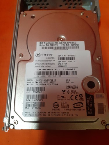 32P0728 IBM 33P3392 32P0731 146.8GB 10K U320 Hard Drive - Picture 3 of 4