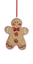 KURT S. ADLER CLAYDOUGH GINGERBREAD MAN w/ RED BOW CHRISTMAS ORNAMENT