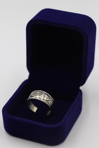 USSR Rare Vintage Kubachi Soviet Women's Ring With Pattern Silver 875 Size 7.5