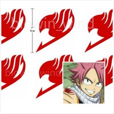 Anime Cosplay Temporary Tattoo Body Sticker Fairy Tail Natsu Red Seal Logo 6pcs