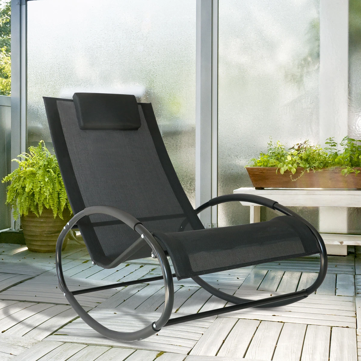 High back cheap patio rocking chair