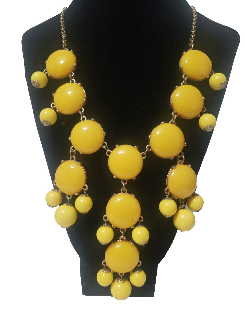 Womens Waterfall Statement Yellow Bubble Bib Neck… - image 7