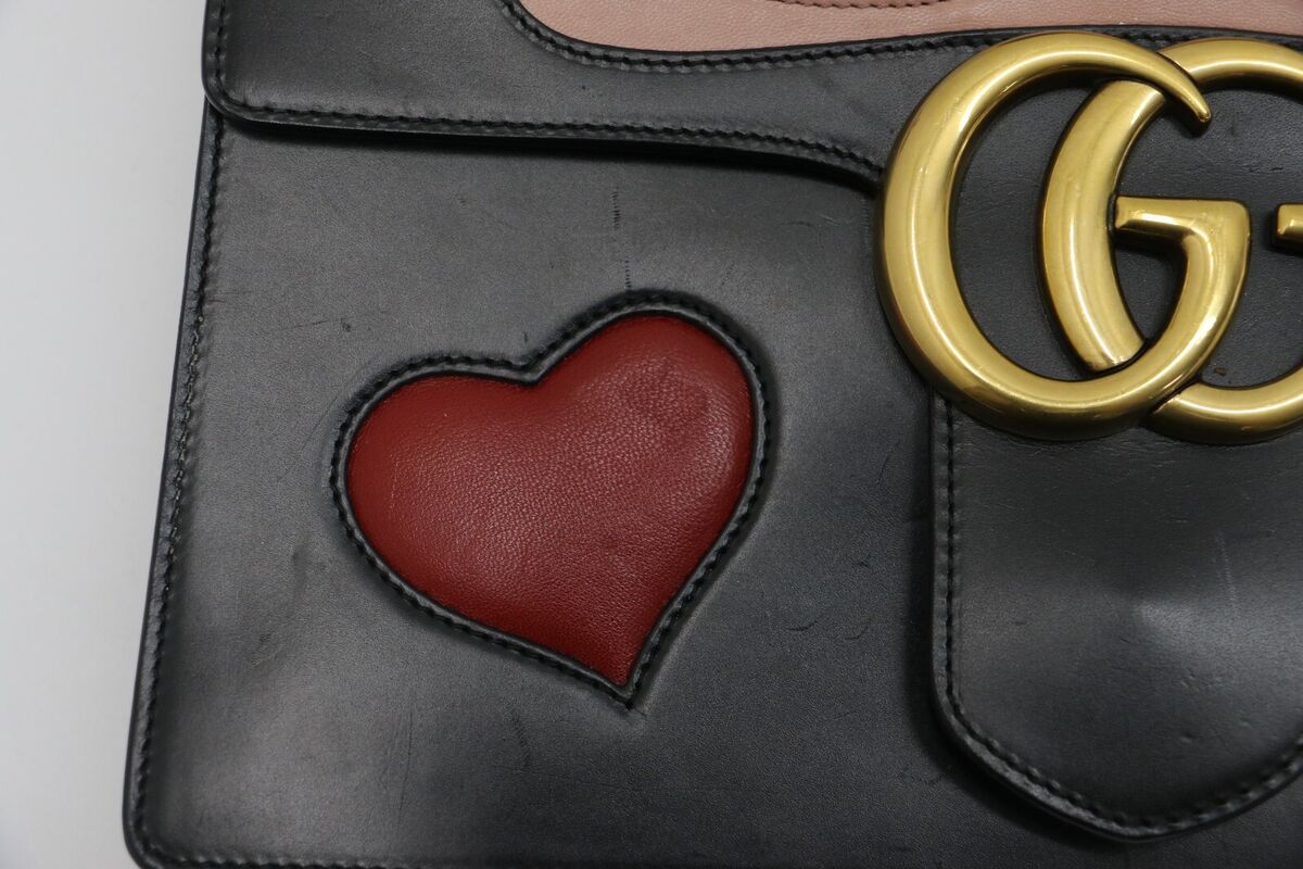 Gucci Web Heart GG Marmont Chain Shoulder Bag Leather Medium Gucci Web Heart GG Marmont Chain Shoulder Bag Leather Medium