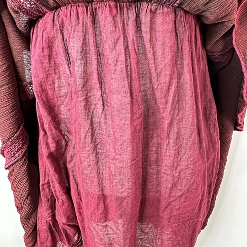 Earthbound Sleeveless Red Dress Crochet Top Babydoll Flowy Medium Flaw Read - Picture 8 of 12