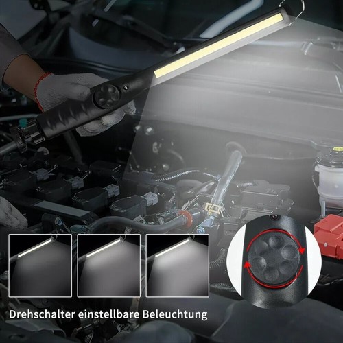 2tlg COB LED KFZ Arbeitsleuchte Magnet Werkstattlampe Handlampe Stablampe Akku - Bild 7 von 12
