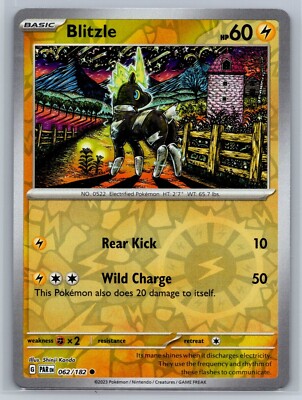 Pokemon - Blitzle - 062/182 - Paradox Rift - Reverse Holo - NM/M