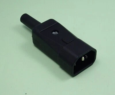 Kaiser C14 Kaltgeräte Netzstecker Kupplung Stecker IEC32 250V 10A schwarz 749/sw