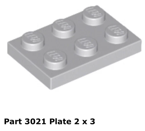 Lego 3021 4x Light Bluish Gray Plate 2 x 3 Set 7665