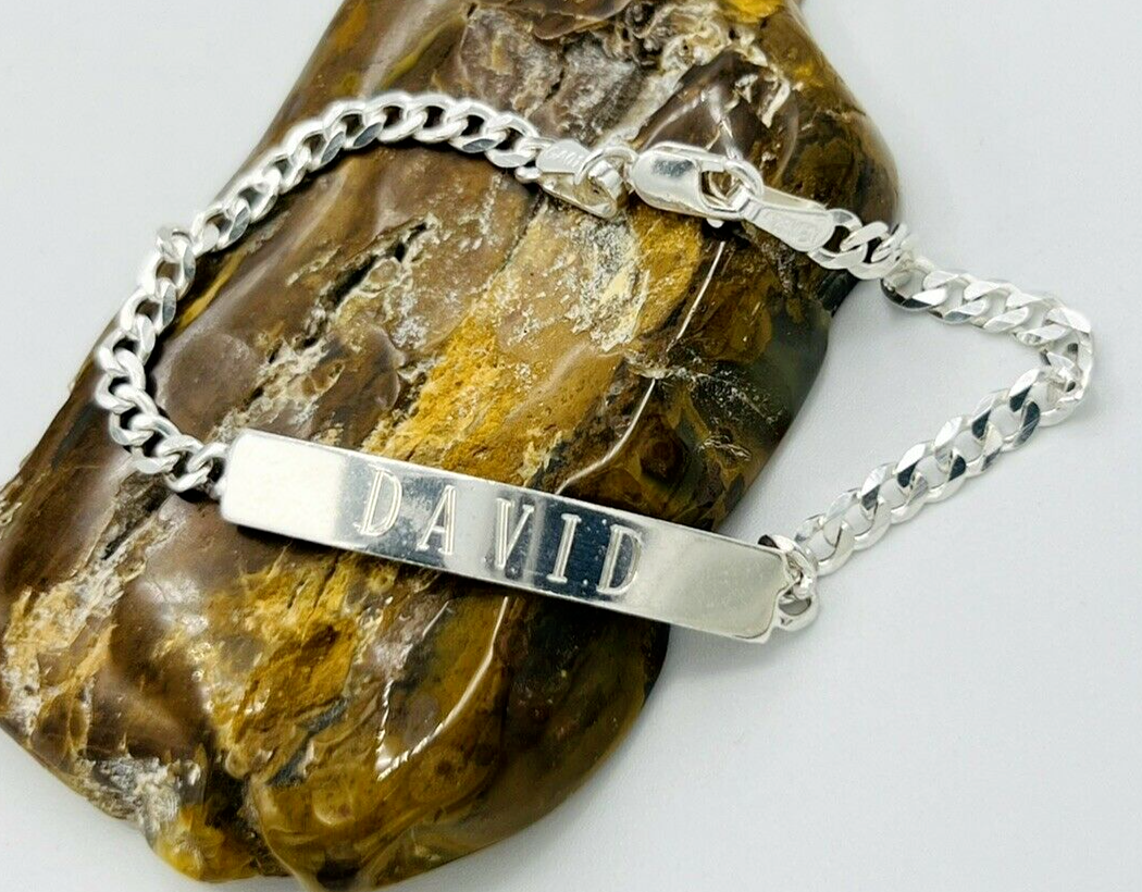 Boys Id Bracelet Sterling Silver
