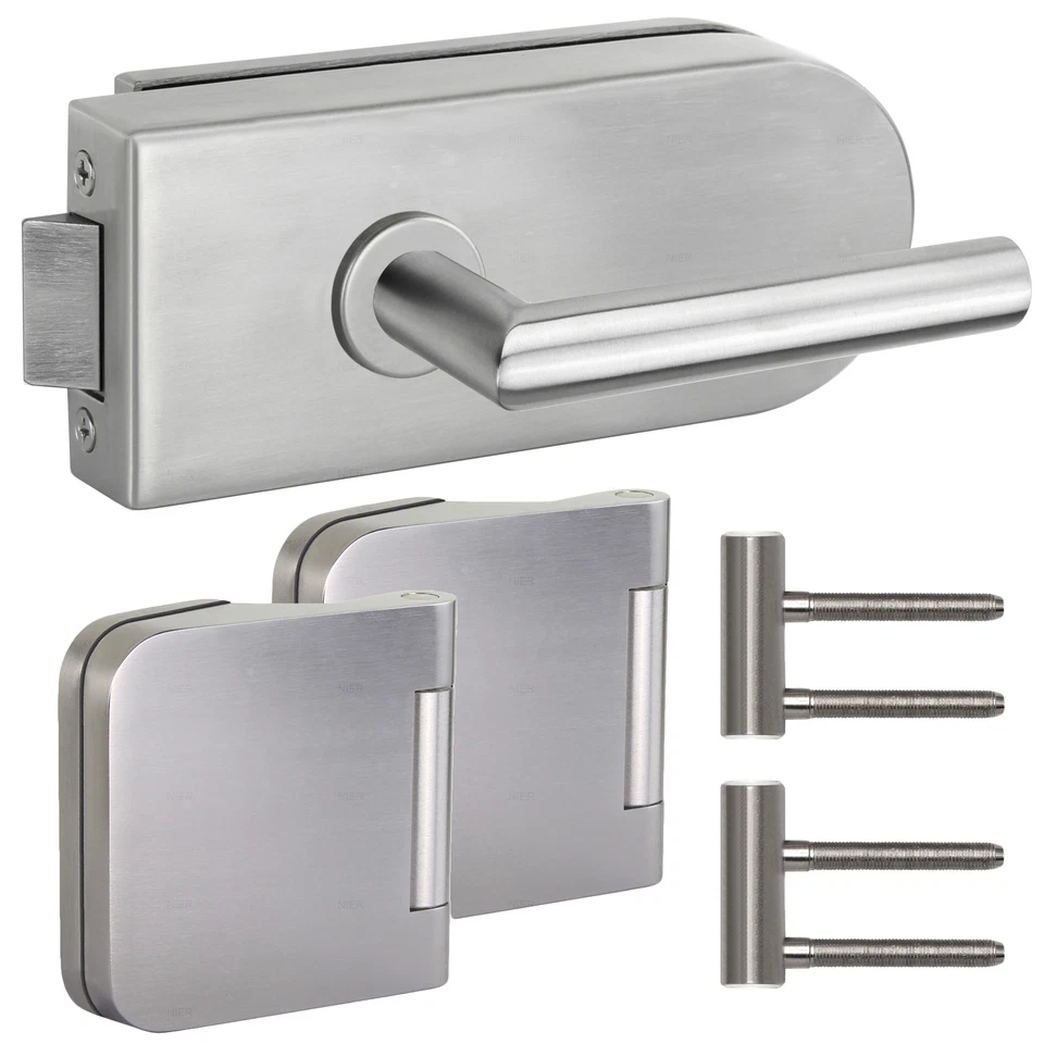 Glastürbeschlag Glastürschloss Set  Edelstahl Studio Office Bänder BB PZ WC - Bild 3 von 4