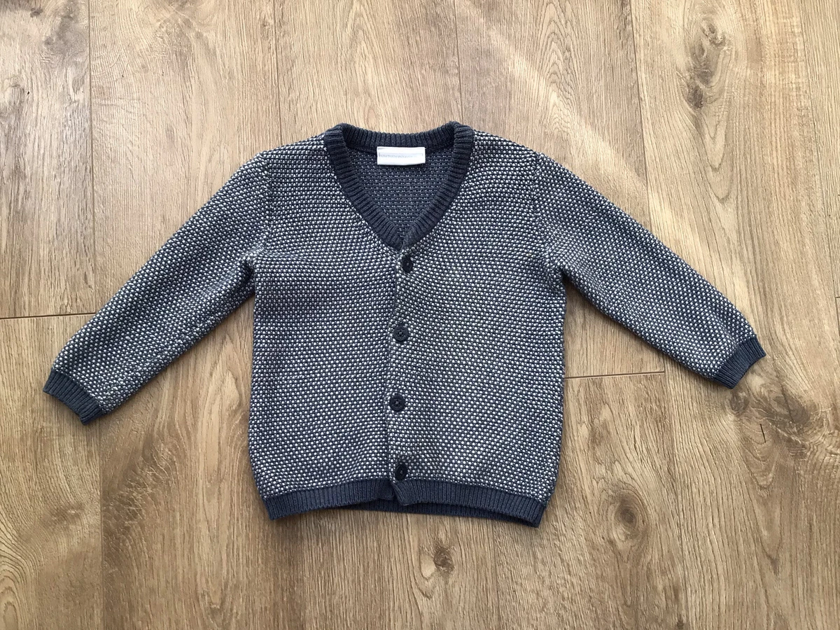 THE LITTLE WHITE COMPANY BOYS BLUE CARDIGAN AGE 18 24 MONTHS BRILL COND