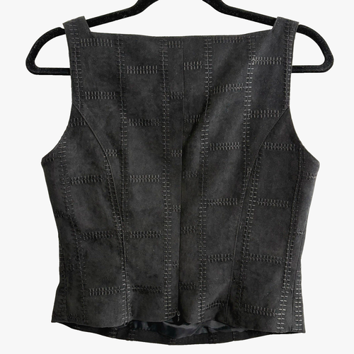 Alberto Makali Damen Cowboy Faux 3-teiliges Rock Set Tanktop Blazer Größe 10 schwarz - Bild 11 von 22