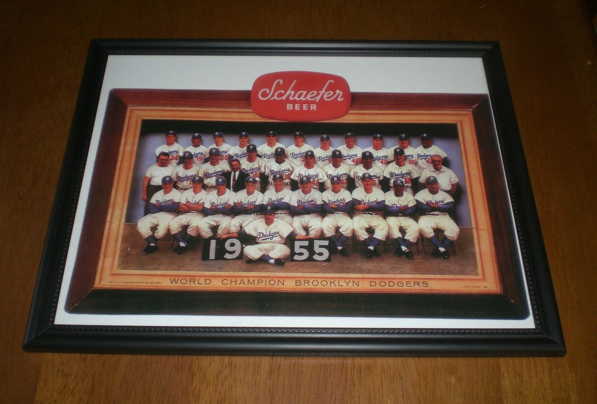 1955 SCHAEFER BEER WORLD CHAMPS BROOKLYN DODGERS FRAMED PRINT | eBay
