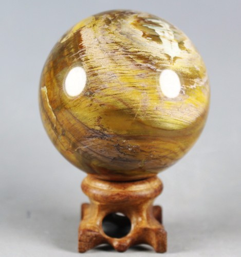 A 303g PETRIFIED WOOD AGATE Crystal With Rose Wood Stand From Madagascar - Picture 8 of 12