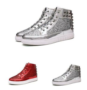shiny high top sneakers