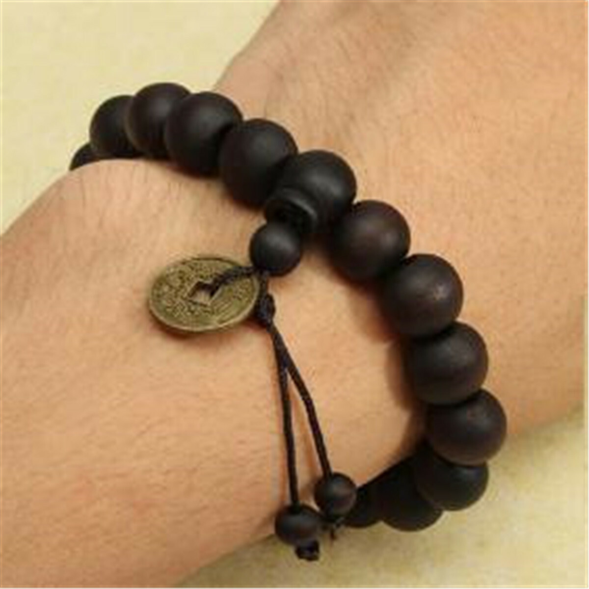 Women\'s Dark Brown Analog Buddhist Beaded Bracelet Elastic Wrist Wooden Watch Amazon.com: FIBO STEEL 10 Pcs Wood Beaded Bracelet for Men  main image 3